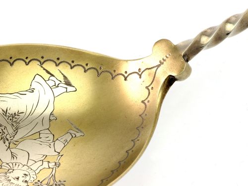 BOXED SILVER PLATED SERVING SPOONS ILLUSTRATED BY KATE GREENAWAY - ADDITIONAL PHOTO 8