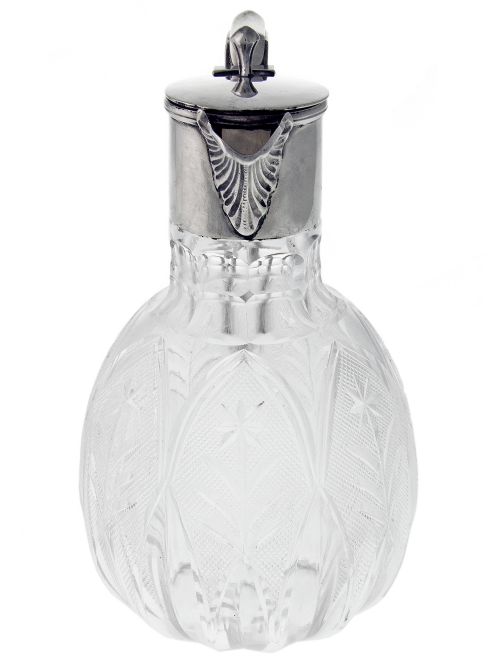 ANTIQUE EDWARDIAN SILVER AND CUT GLASS CLARET JUG - ADDITIONAL PHOTO 1