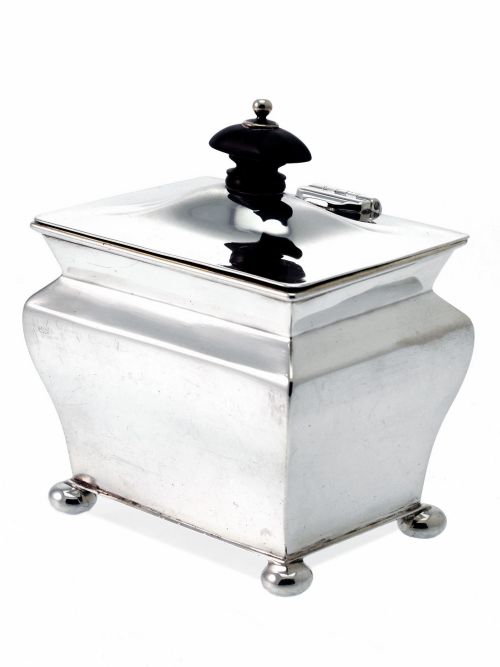 antique victorian rectangular silver tea caddy - CATEGORY: ANTIQUE SILVER - DATED 1890