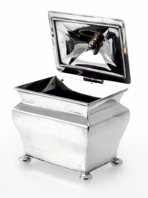ANTIQUE VICTORIAN RECTANGULAR SILVER TEA CADDY - ADDITIONAL PHOTO 1