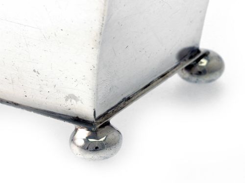 ANTIQUE VICTORIAN RECTANGULAR SILVER TEA CADDY - ADDITIONAL PHOTO 2