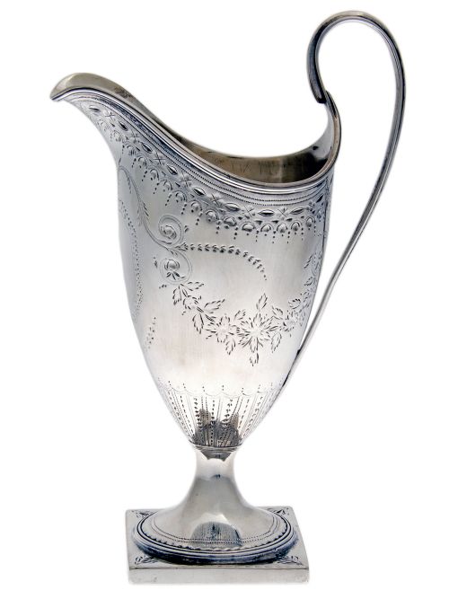 silver george iii helmet shaped cream jug - CATEGORY: ANTIQUE SILVER - DATED 1750