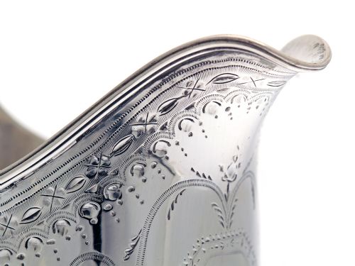 SILVER GEORGE III HELMET SHAPED CREAM JUG - ADDITIONAL PHOTO 3