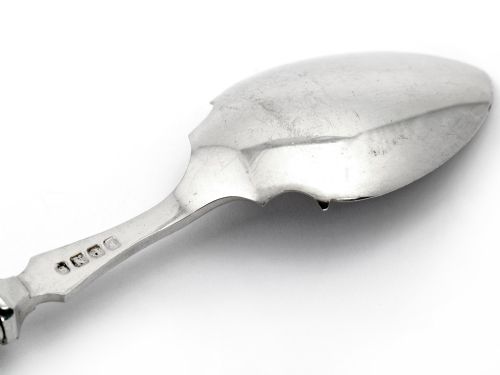 TWO PIECE ANTIQUE SILVER PLATE MOTHER OF PEARL JAM SPOONS - ADDITIONAL PHOTO 2