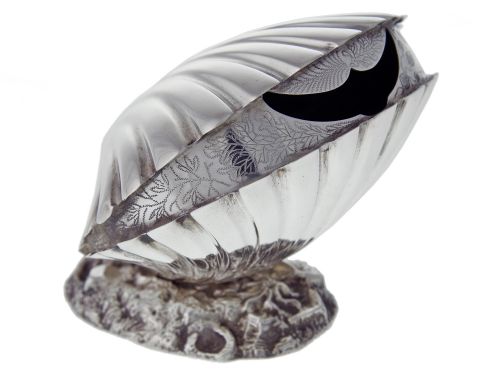 antique silver plated clam shell spoon warmer - CATEGORY: ANTIQUE SILVER - DATED 1890