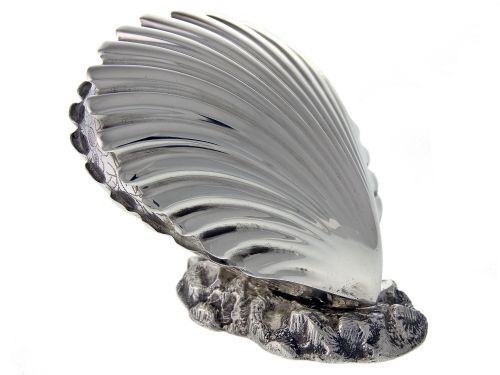 ANTIQUE SILVER PLATED CLAM SHELL SPOON WARMER - ADDITIONAL PHOTO 1