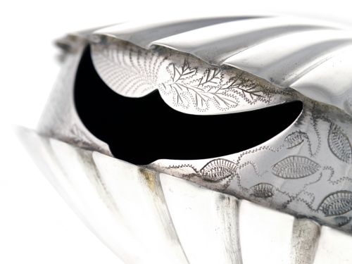 ANTIQUE SILVER PLATED CLAM SHELL SPOON WARMER - ADDITIONAL PHOTO 3