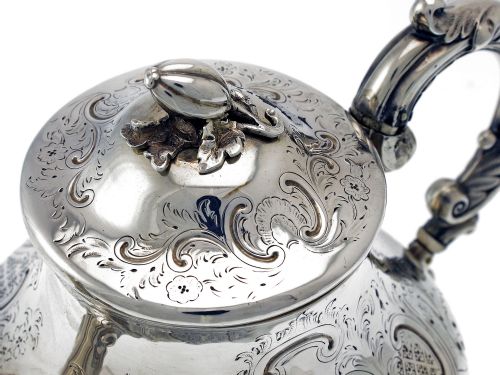 VICTORIAN BALUSTER SHAPED FOUR PIECE SILVER TEA COFFEE SERVICE - ADDITIONAL PHOTO 1