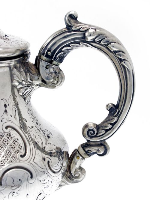 VICTORIAN BALUSTER SHAPED FOUR PIECE SILVER TEA COFFEE SERVICE - ADDITIONAL PHOTO 2