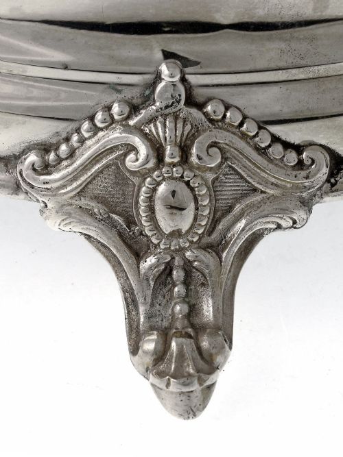 LARGE ANTIQUE SILVER PLATED MIRROR PLATEAU CAKE STAND - ADDITIONAL PHOTO 2