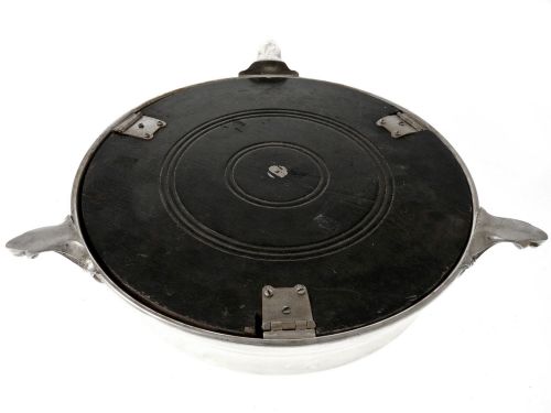 LARGE ANTIQUE SILVER PLATED MIRROR PLATEAU CAKE STAND - ADDITIONAL PHOTO 3