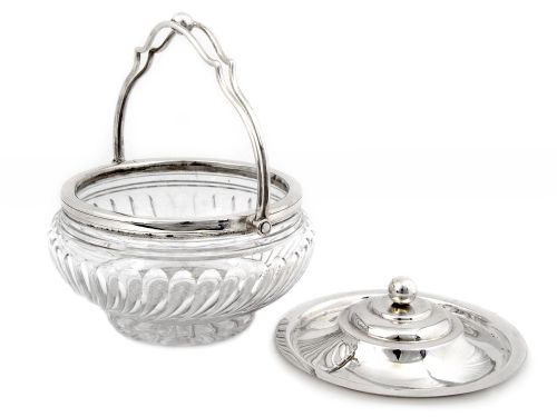 VICTORIAN SILVER PLATE AND CUT GLASS BARREL - ADDITIONAL PHOTO 1