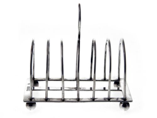 ANTIQUE SILVER SIX DIVISION RECTANGULAR TOAST RACK - ADDITIONAL PHOTO 1