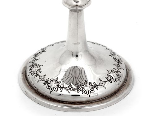 SILVER GOBLET BY GEORGE UNITE WITH CHASED FLORAL BOWL DECORATION - ADDITIONAL PHOTO 2