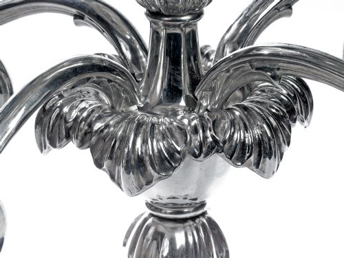SHEFFIELD PLATE EPERGNE WITH FIVE CUT GLASS BOWLS - ADDITIONAL PHOTO 1
