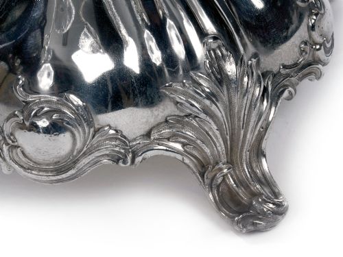 SHEFFIELD PLATE EPERGNE WITH FIVE CUT GLASS BOWLS - ADDITIONAL PHOTO 2