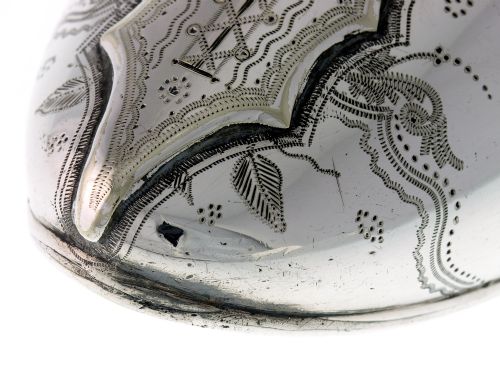 ANTIQUE SILVER PLATE SHOE SHAPED SPOON WARMER - ADDITIONAL PHOTO 3