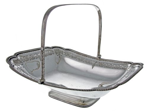 peter and william bateman silver rectangular basket - CATEGORY: ANTIQUE SILVER - DATED 1800