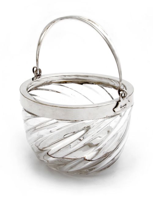 mappin bros silver plate and spiral glass ice pail - CATEGORY: ANTIQUE SILVER - DATED 1890