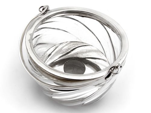 MAPPIN BROS SILVER PLATE AND SPIRAL GLASS ICE PAIL - ADDITIONAL PHOTO 1