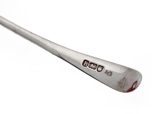 HESTER BATEMAN GEORGE III OLD ENGLISH PATTERN SILVER SAUCE LADLE - ADDITIONAL PHOTO 1