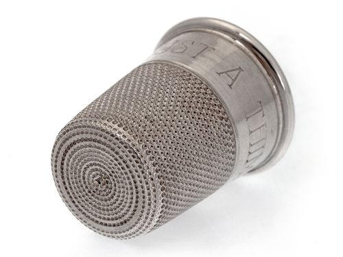 'JUST A THIMBLE FULL' ANTIQUE CHESTER SILVER SPIRIT MEASURE - ADDITIONAL PHOTO 3