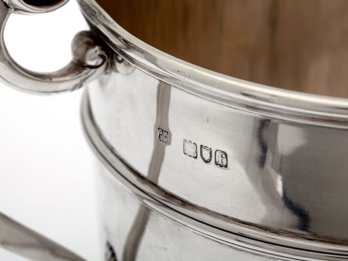 ANTIQUE SILVER TROPHY CUP OR WINE COOLER WITH TWO SCROLL HANDLES - ADDITIONAL PHOTO 5