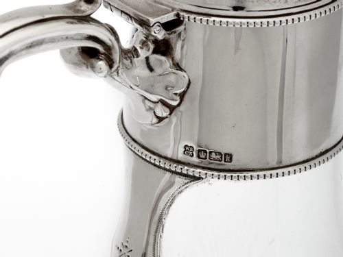 EDWARDIAN SILVER CLARET JUG WITH PLAIN MOUNT AND CLEAR GLASS BODY - ADDITIONAL PHOTO 5