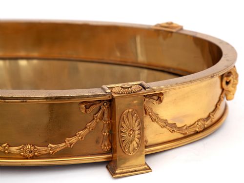 LARGE AND IMPRESSIVE GILT OVAL MIRROR PLATEAU CENTERPIECE - ADDITIONAL PHOTO 4