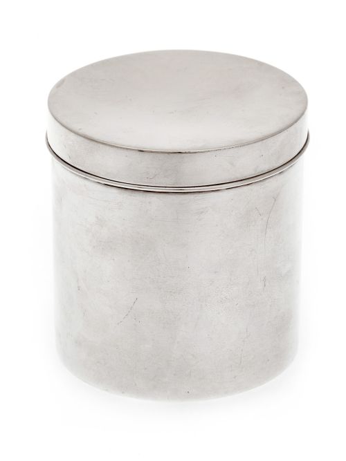 edwardian plain silver box with a concave pull off lid - CATEGORY: ANTIQUE SILVER - DATED 1900