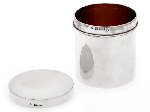 EDWARDIAN PLAIN SILVER BOX WITH A CONCAVE PULL OFF LID - ADDITIONAL PHOTO 1