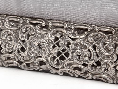 LARGE VICTORIAN SILVER PIERCED AND EMBOSSED PICTURE OR PHOTO FRAME - ADDITIONAL PHOTO 3