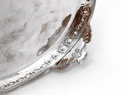 VICTORIAN SILVER PLATE BISCUIT BOX WITH SWAN FINIAL AND LION MASK SWING HANDLES - ADDITIONAL PHOTO 2