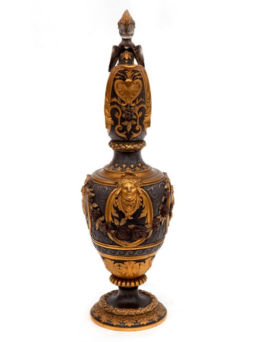 VICTORIAN PARCEL GILT EWER OXIDISED SILVER PLATED AND GILT DECORATION - ADDITIONAL PHOTO 1