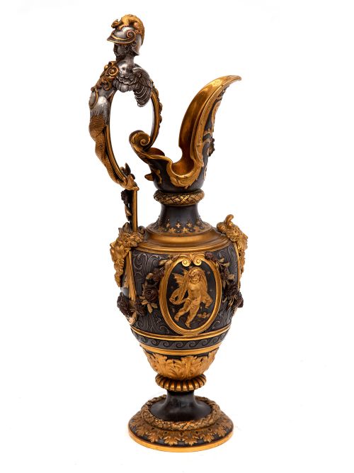 VICTORIAN PARCEL GILT EWER OXIDISED SILVER PLATED AND GILT DECORATION - ADDITIONAL PHOTO 2