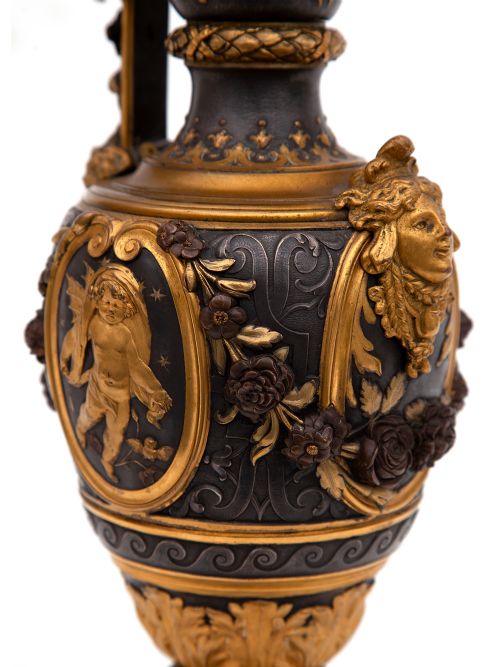 VICTORIAN PARCEL GILT EWER OXIDISED SILVER PLATED AND GILT DECORATION - ADDITIONAL PHOTO 3