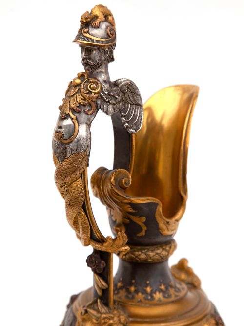 VICTORIAN PARCEL GILT EWER OXIDISED SILVER PLATED AND GILT DECORATION - ADDITIONAL PHOTO 5