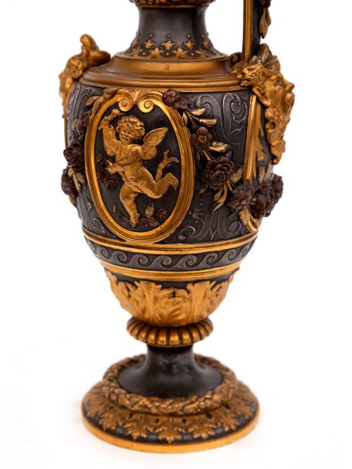 VICTORIAN PARCEL GILT EWER OXIDISED SILVER PLATED AND GILT DECORATION - ADDITIONAL PHOTO 6