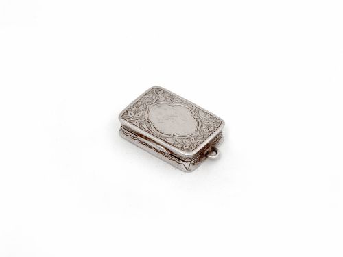 george unite victorian silver vinaigrette beautifully engraved with floral scenes - CATEGORY: ANTIQUE SILVER - DATED 1880