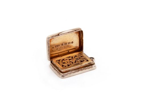 GEORGE UNITE VICTORIAN SILVER VINAIGRETTE BEAUTIFULLY ENGRAVED WITH FLORAL SCENES - ADDITIONAL PHOTO 5