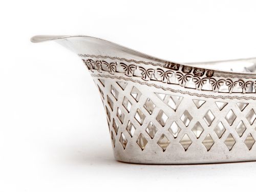 SMALL SILVER OVAL BON BON DISH BY ATKIN BROTHERS - ADDITIONAL PHOTO 1