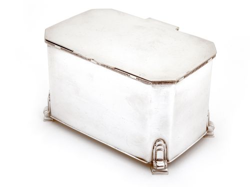 art deco mappin webb silver plated cut corner box - CATEGORY: ANTIQUE SILVER - DATED 1930