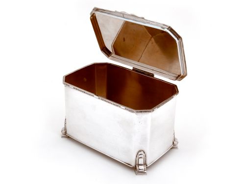 ART DECO MAPPIN WEBB SILVER PLATED CUT CORNER BOX - ADDITIONAL PHOTO 1