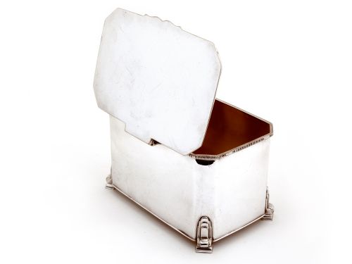 ART DECO MAPPIN WEBB SILVER PLATED CUT CORNER BOX - ADDITIONAL PHOTO 2