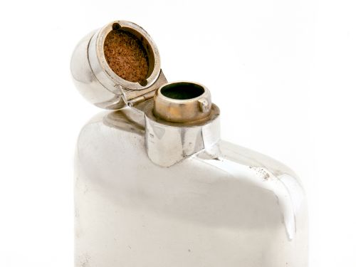 SAMPSON MORDAN SILVER HIP FLASK WITH BAYONET TWIST HINGED LID AND DETACHABLE CUP - ADDITIONAL PHOTO 2