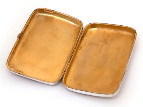 DECORATIVE VICTORIAN SILVER CIGAR CASE ENGRAVED ALL AROUND WITH FLORAL SCROLLS - ADDITIONAL PHOTO 2