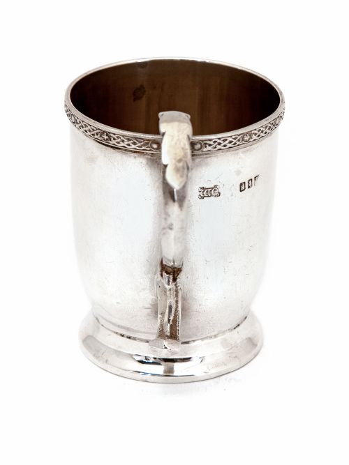 DUBLIN SILVER CHILDS MUG WITH CAST CELTIC STYLE MOUNT - ADDITIONAL PHOTO 2