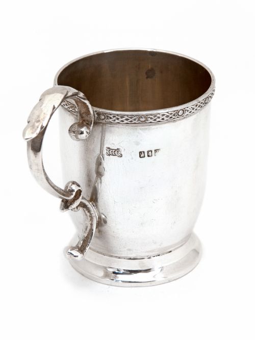 DUBLIN SILVER CHILDS MUG WITH CAST CELTIC STYLE MOUNT - ADDITIONAL PHOTO 3