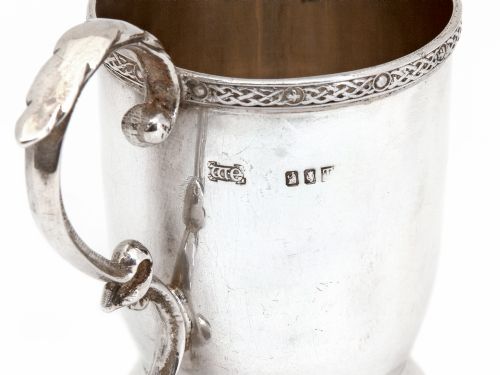 DUBLIN SILVER CHILDS MUG WITH CAST CELTIC STYLE MOUNT - ADDITIONAL PHOTO 4