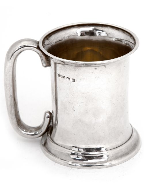 EDWARDIAN SILVER CHRISTENING MUG WITH A PLAIN CYLINDRICAL BODY - ADDITIONAL PHOTO 1